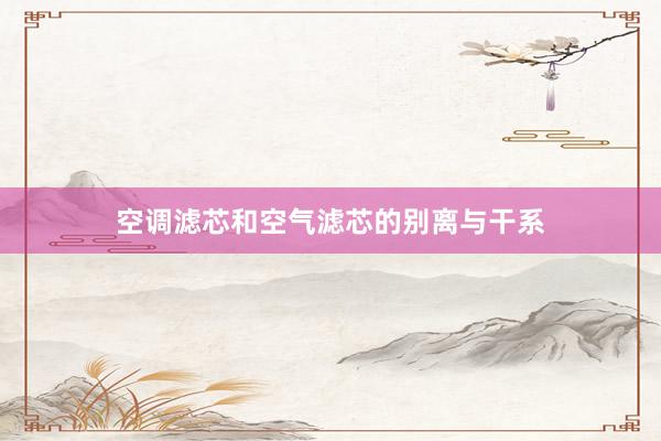 空调滤芯和空气滤芯的别离与干系